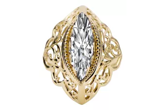 Ring Zirkon 14 Karat Gelbgold Vintage Schmuck vrc017y